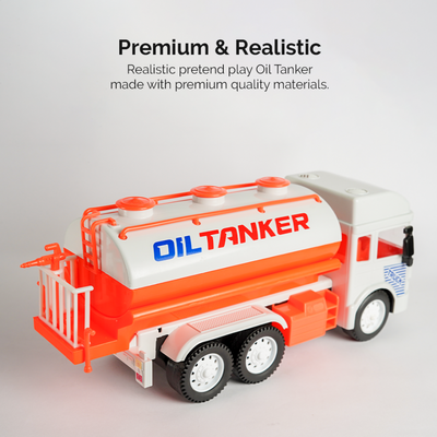 Friction Powered Realistic Oil Tanker Truck Toy