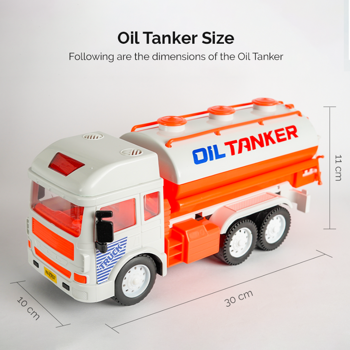 Friction Powered Realistic Oil Tanker Truck Toy