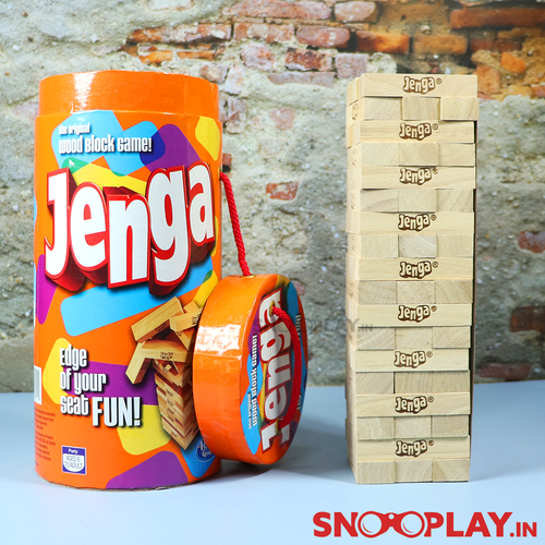 Hasbro Original Jenga by Funskool with Tube Storage Packaging (6 Years till Grown Ups)