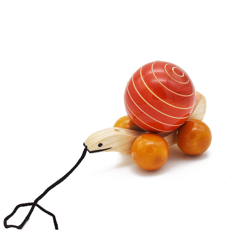 Walk-A-Long Wooden Pull Along Toy  -Snail