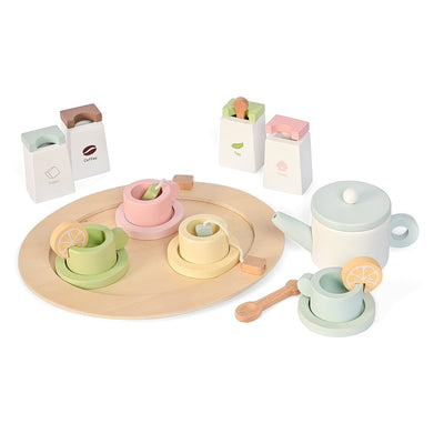 Wooden Tea Set for kids | Tea Party Set for Toddlers 20pcs Playset Pretend Play Tea Set Toy