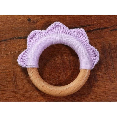 Handmade Ruffle Wooden Teether - Lilac