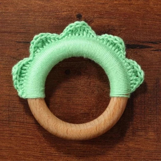 Handmade Ruffle Wooden Teether - Pistachio