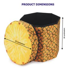 Stuff Foldable Kids Stool with Soft Seat - Pineapple Theme