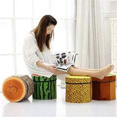 Stuff Foldable Kids Stool with Soft Seat - Pineapple Theme