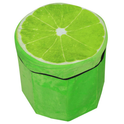 Stuff Foldable Kids Stool with Soft Seat - Lemon Theme