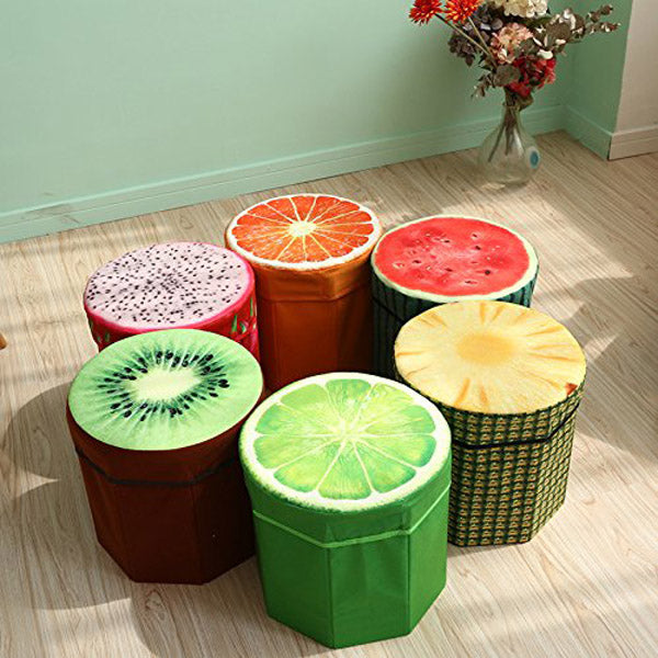 Stuff Foldable Kids Stool with Soft Seat - Kiwi Fruit Theme