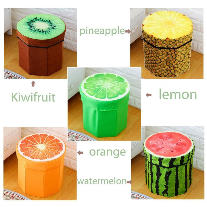 Stuff Foldable Kids Stool with Soft Seat - Kiwi Fruit Theme