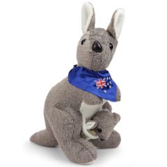 Stuff Kangroo With Baby Stuff Toy Multi Color