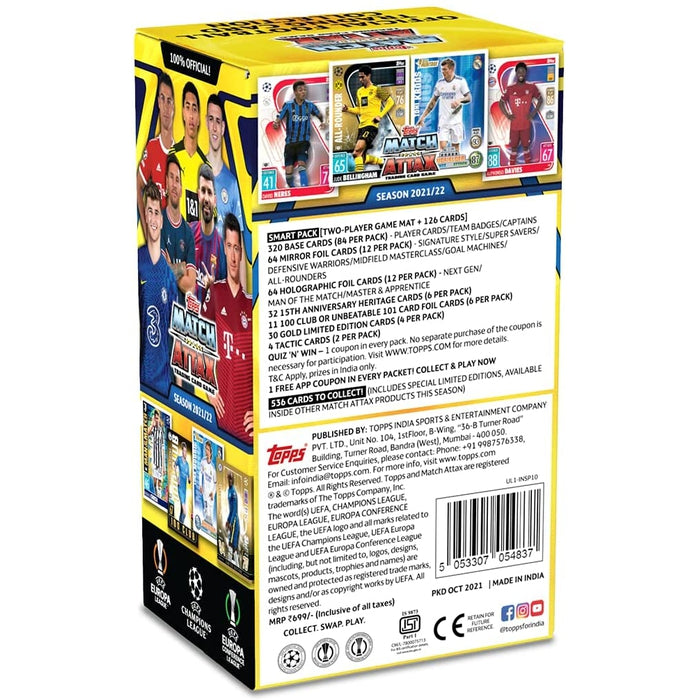 UEFA Champions League Match Attax 2021/22 TCG Collection Smart Pack I Football Cards | Champions League Cards | Europa League Cards | Match Attax Extra