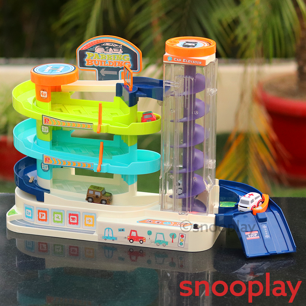 Automatic or Manual Vehicles Parking Building Playset (Light and Music)