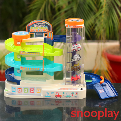 Automatic or Manual Vehicles Parking Building Playset (Light and Music)