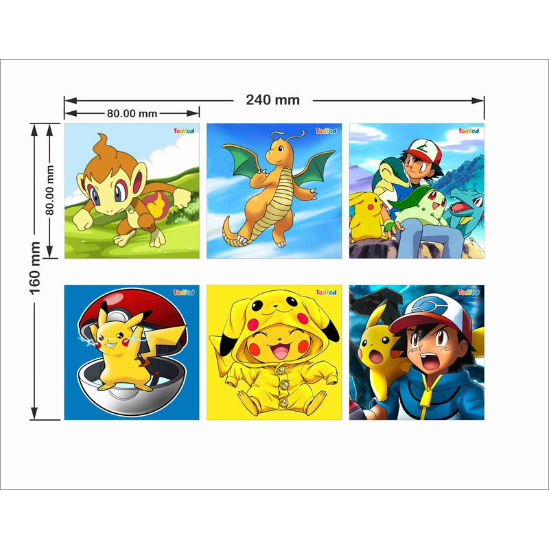 Wooden Jigsaw Puzzles Toy for Kids & Children, Ice Edge & Friends 54 Pieces 6 in 1 Jigsaw Puzzles, Anime Cartoon Character