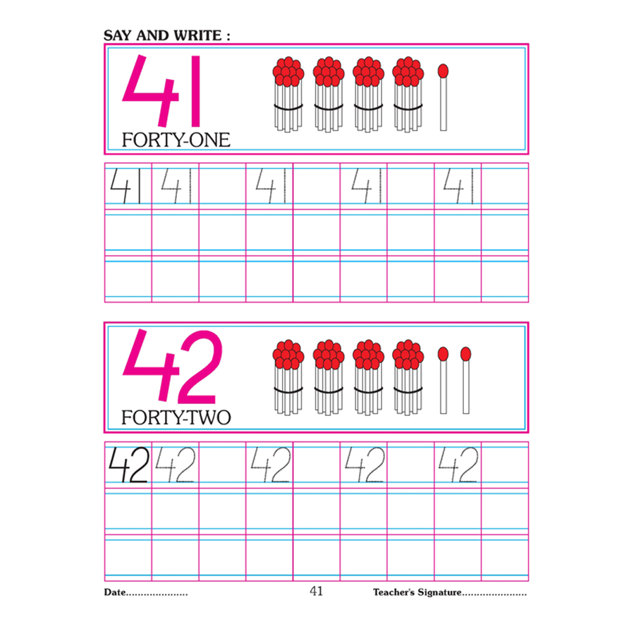 Number Writing Book 1-50