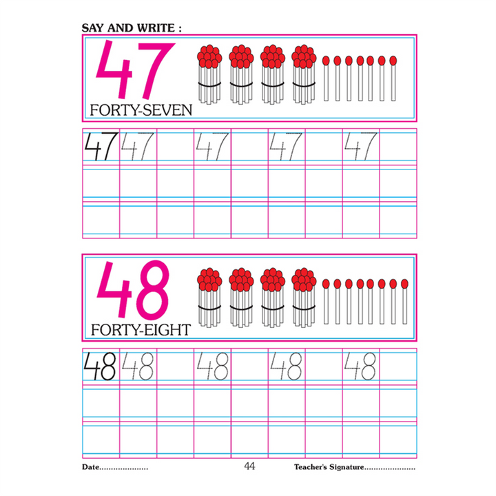 Number Writing Book 1-50