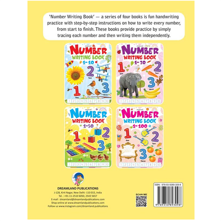 Number Writing Book 1-50