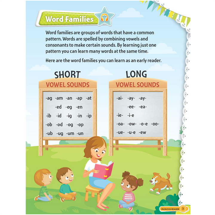 Phonics Reader - 3 (Word Families Short and Long Vowel Sounds)