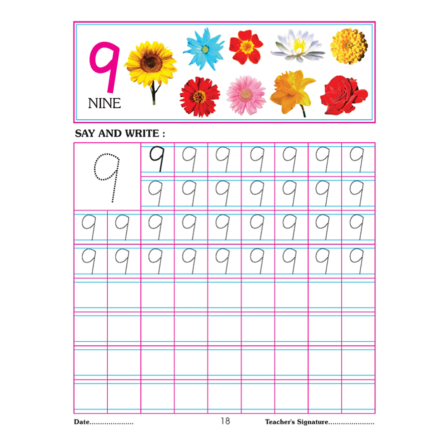 Number Writing Book 1-50