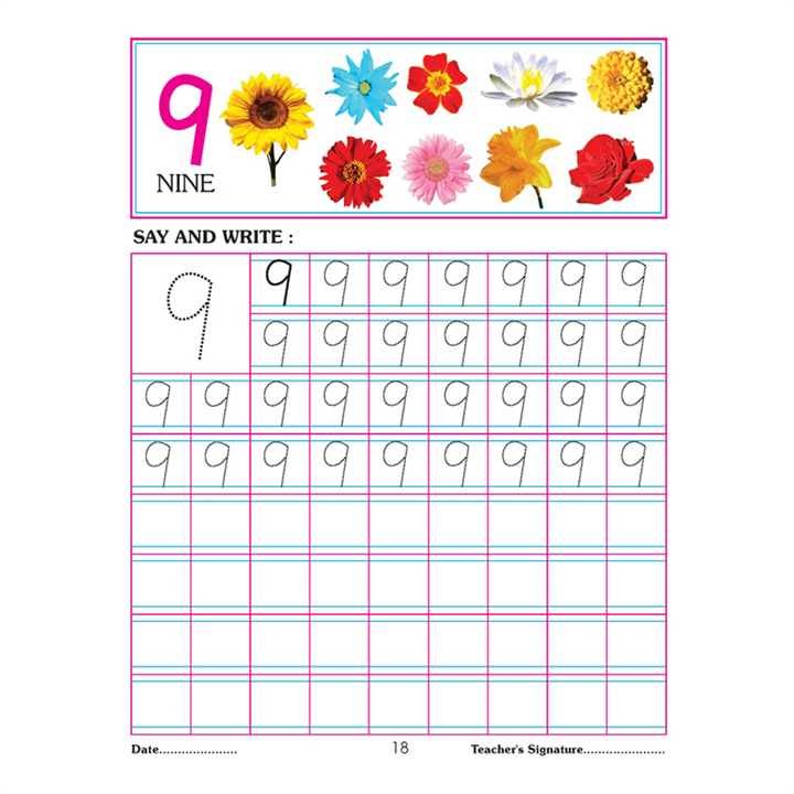 Number Writing Book 1-50