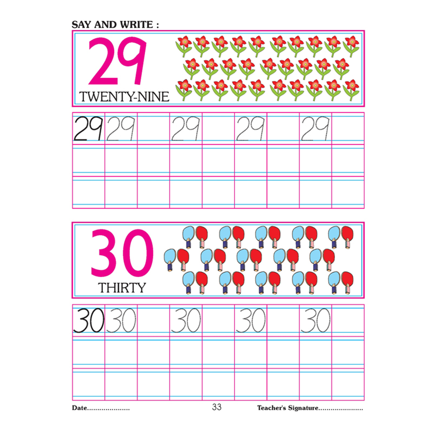 Number Writing Book 1-50