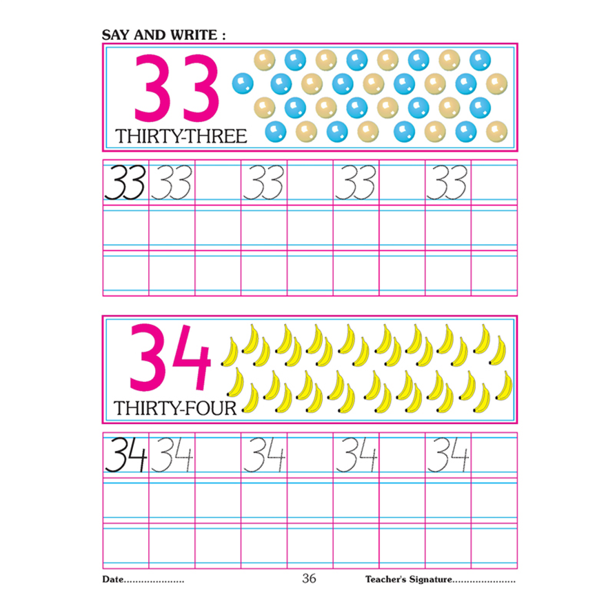 Number Writing Book 1-50