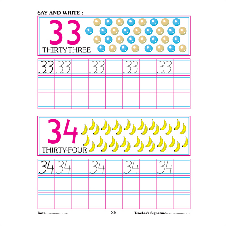 Number Writing Book 1-50