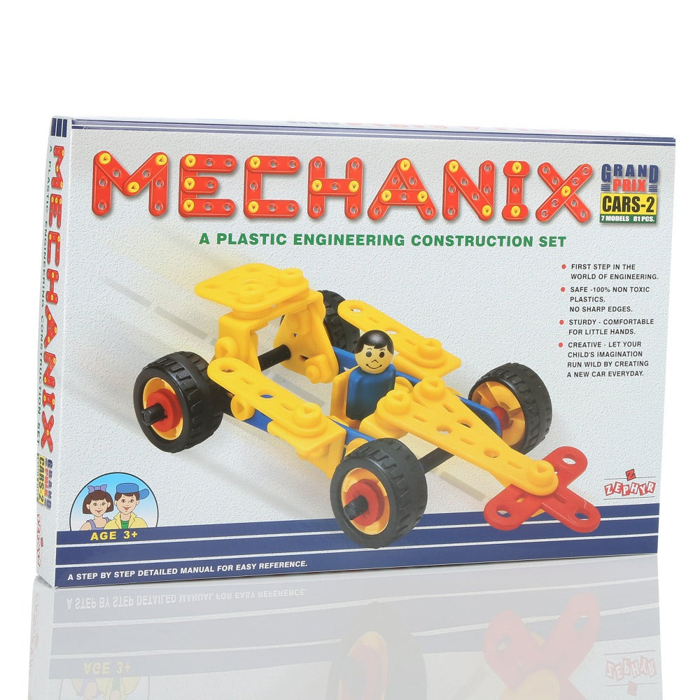 Mechanix Cars - 2 | 81 Pieces Plastic Construction Play Set (3-7 Years)