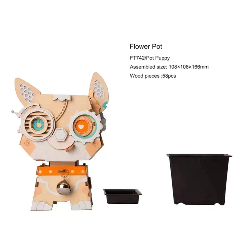 Pot Poppy (58 Pcs) DIY Wooden Pot Poppy Craft  & Puzzle Kit