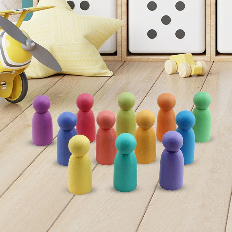 Rainbow Wooden Peg Dolls