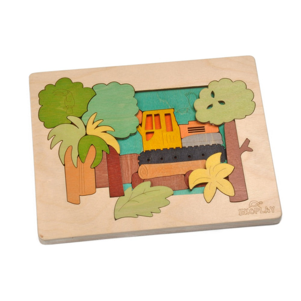 Rainforest Construction - Wooden Puzzle