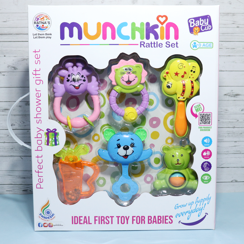 Munchkin Rattle Set for Babies ( with 6 Rattle Toys)