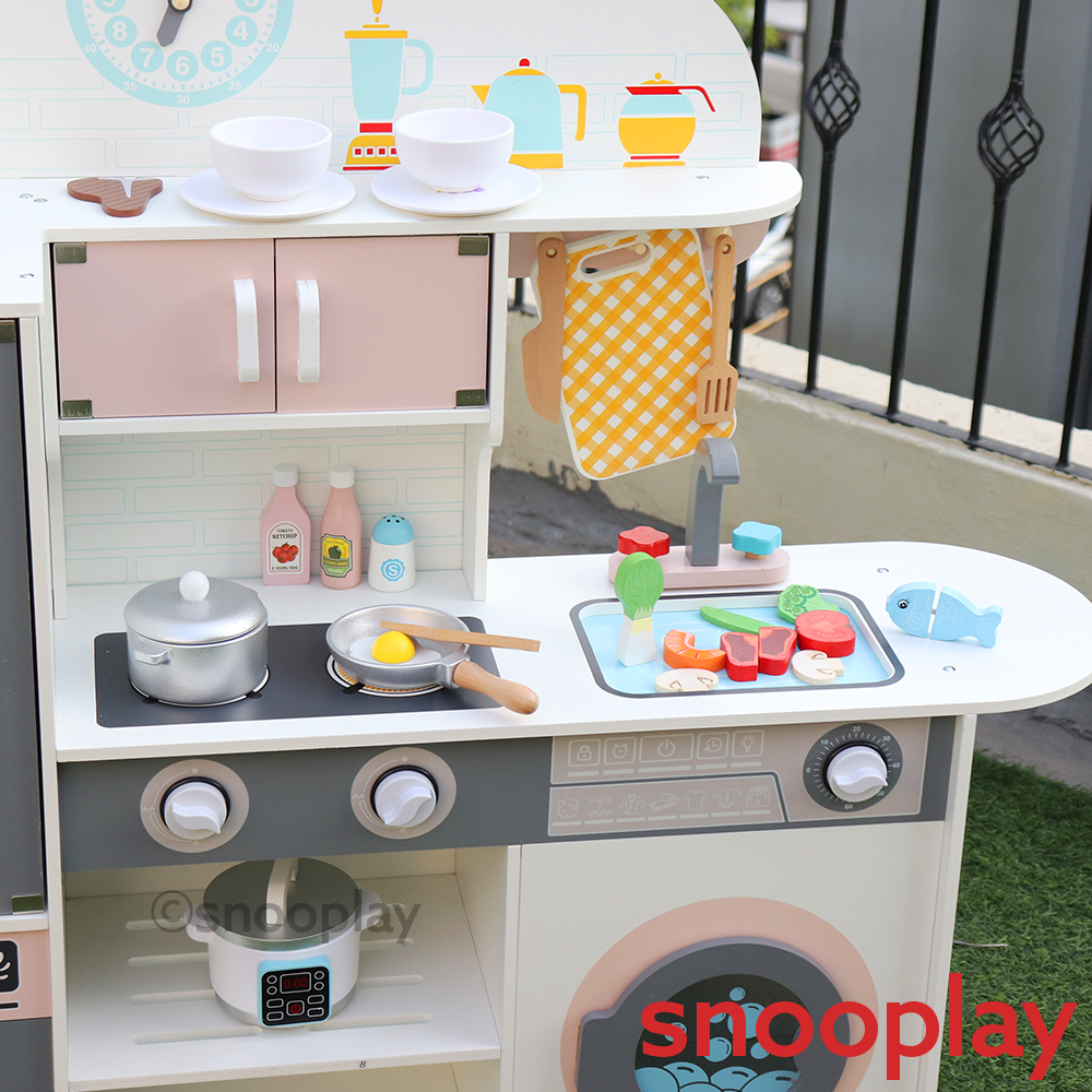 Realistic Wooden Kitchen Set (3-8 Years)