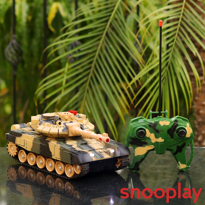 Remote Controlled Tank with Light and Sound (Tank Crawler Walking) - Assorted Colours