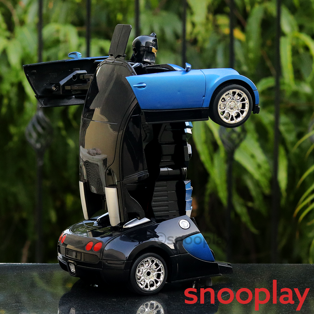 Remote-Controlled Optimus Prime Transformer Bugatti Car Minor