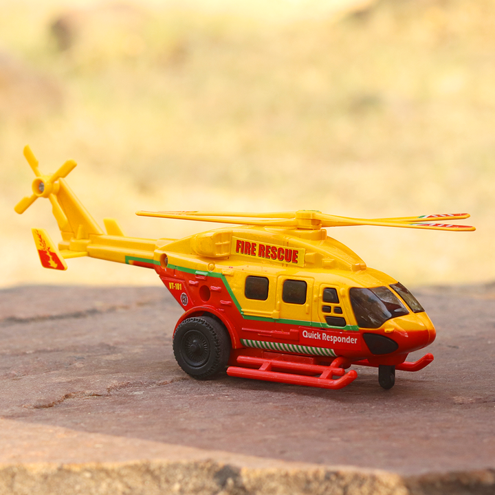 Rescue Helicopter with Rotating Propeller Toy