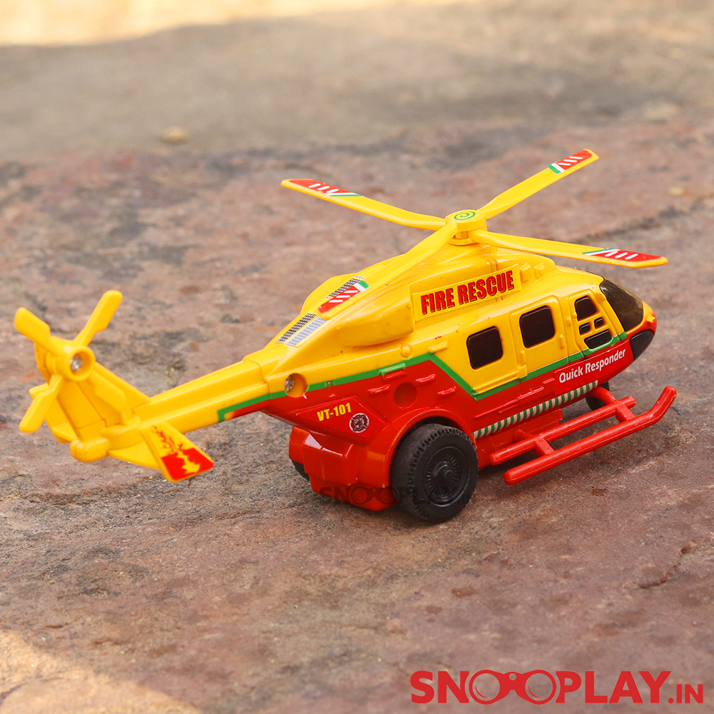 Rescue Helicopter with Rotating Propeller Toy