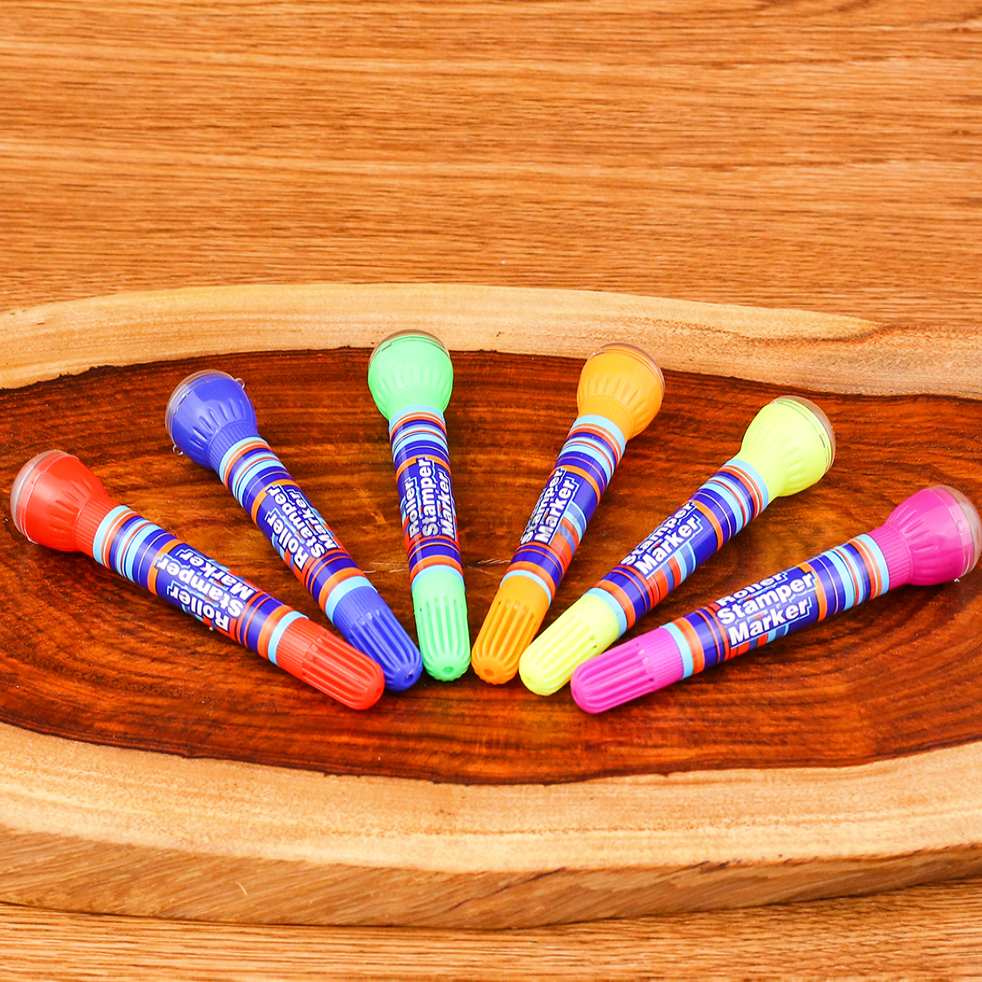 5 Packs of Roller Stamper Marker Pens (Each pack contains 6 pens)