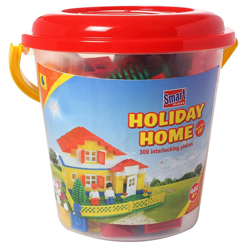 Smart Blocks Holiday Home Bucket Building Blocks Set – 300 Pieces (4-8 Years)