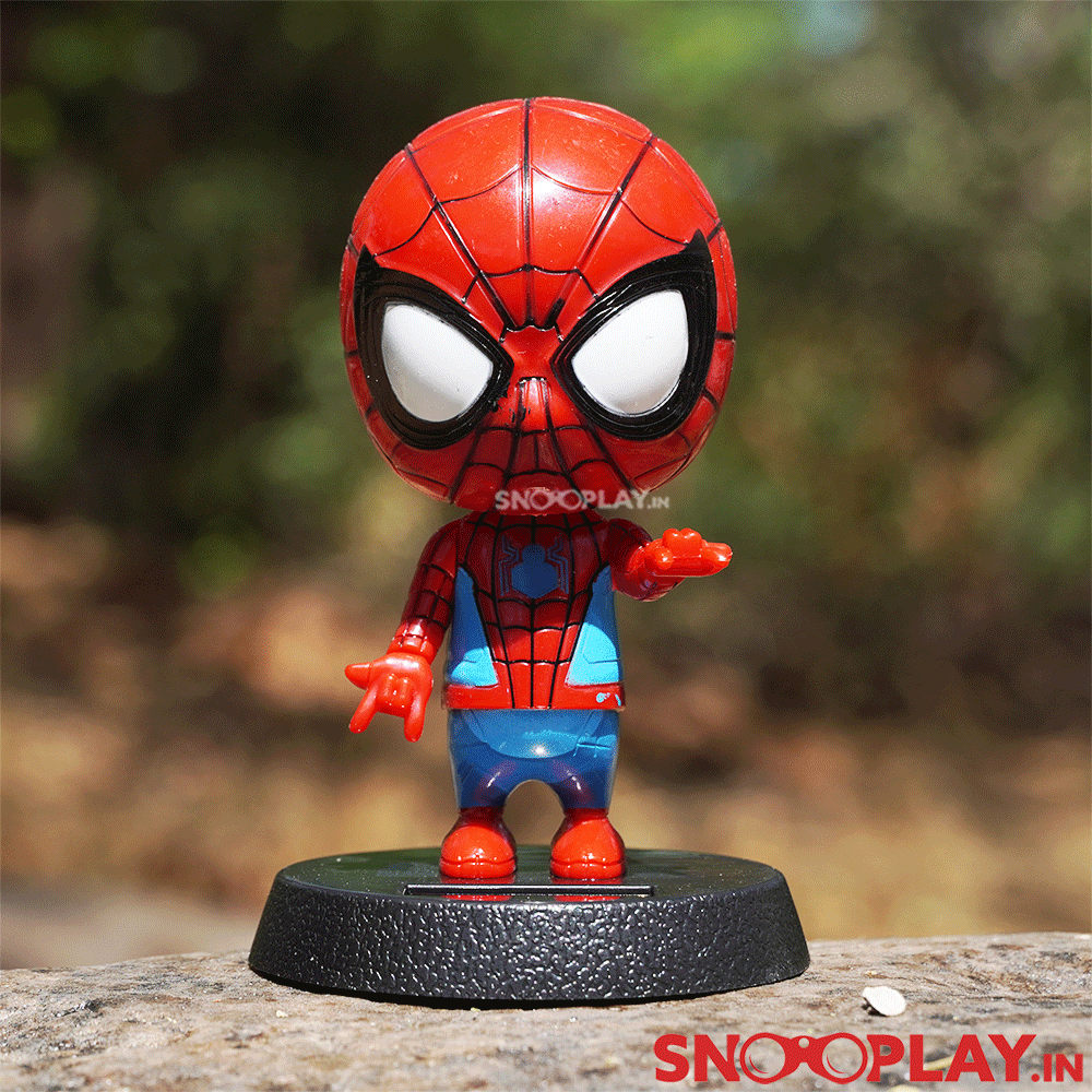 GIF of the solar powered bobblehead , perfect gift for all the marvel or superhero fans.