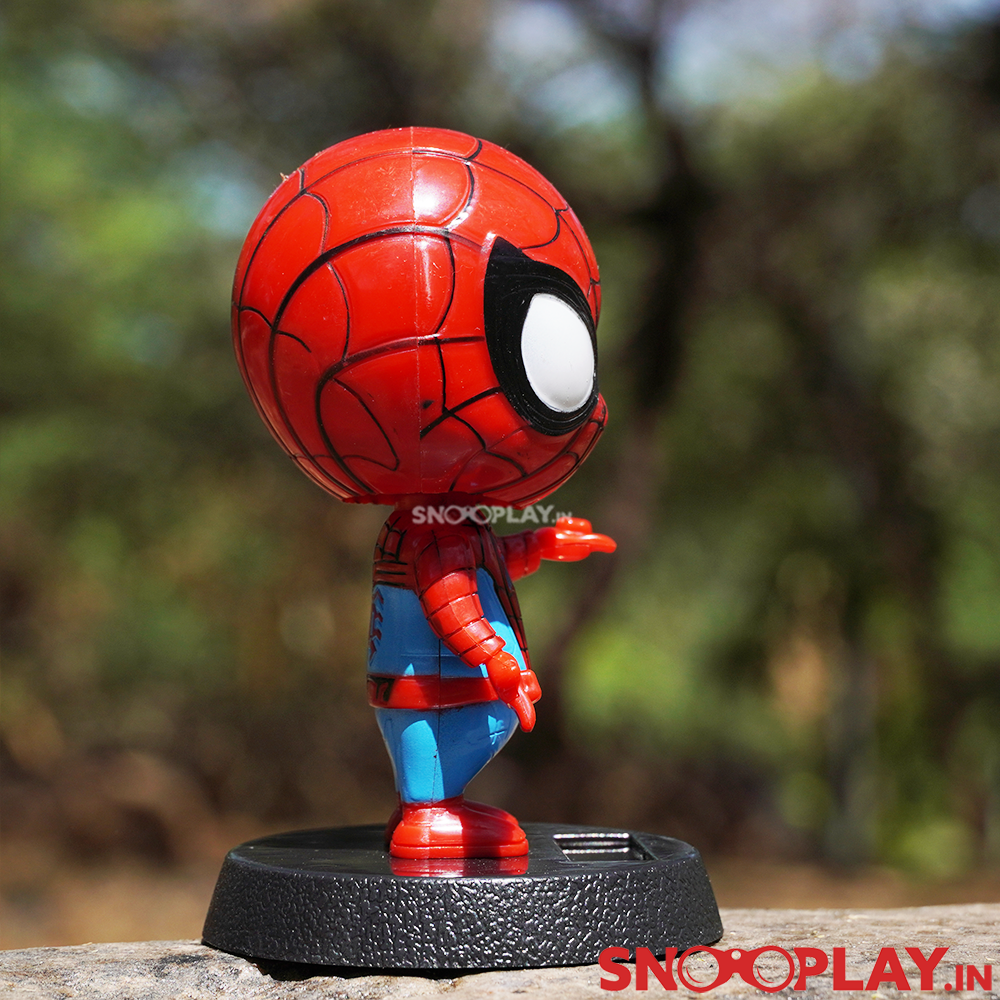The greatest marvel figure, spiderman solar powered bobblehead, perfect for room/office decor.