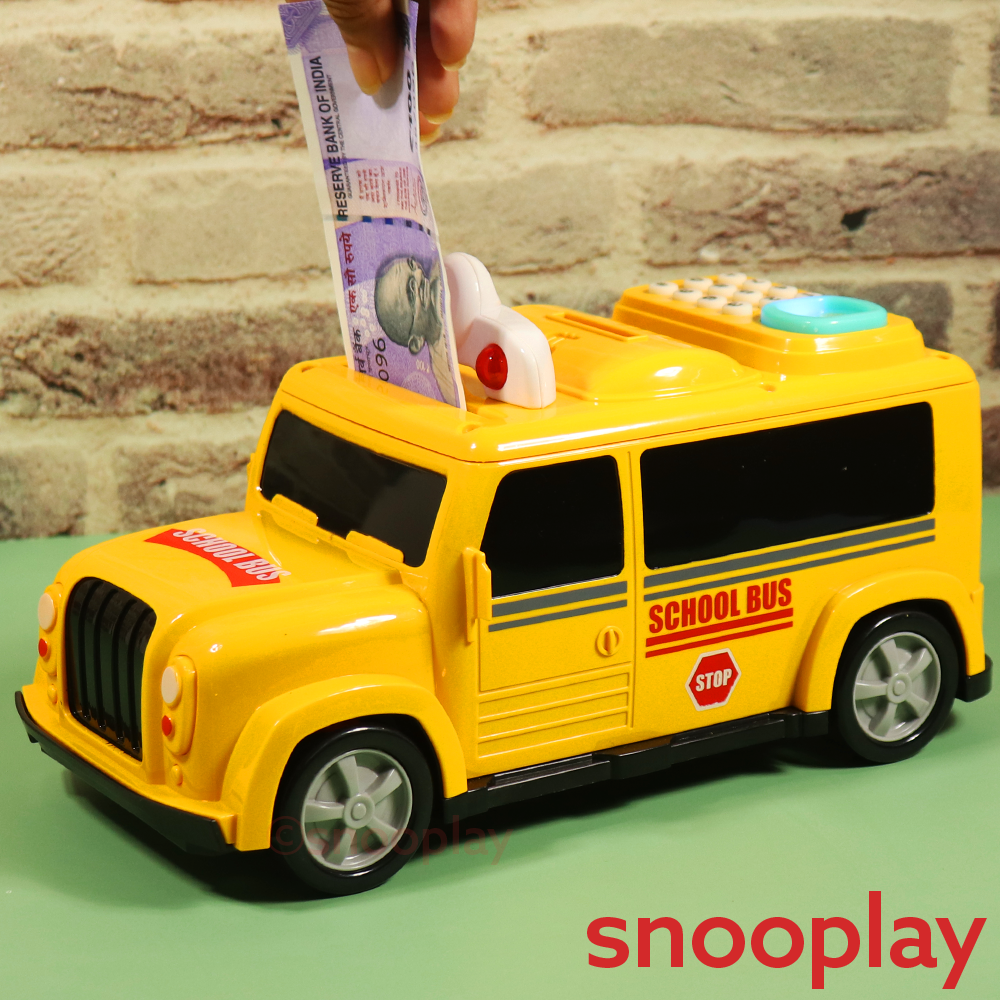 School Bus Piggy Bank Toy Car