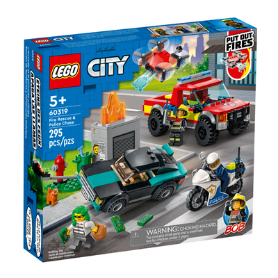 Lego City Fire Rescue & Police Chase Construction Set (60319)