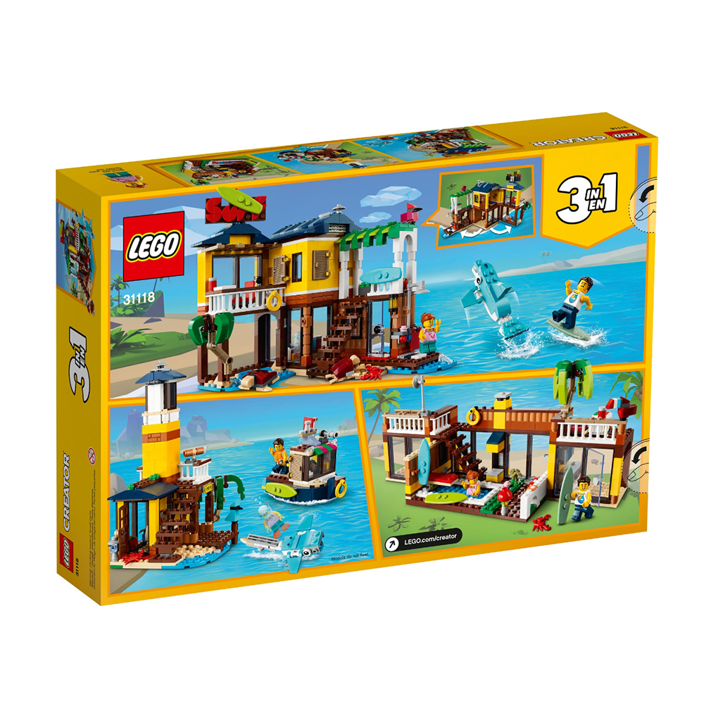 3-in-1 Lego Surfer Beach House Construction Set 31118 (8-12 Years)