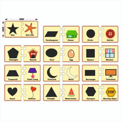 Wooden Shapes and Object Matching Puzzle for kids (24 Pieces)