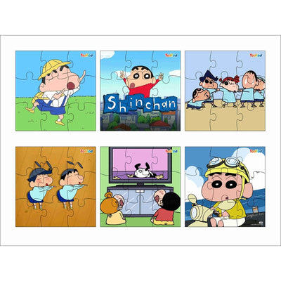 Wooden Jigsaw Puzzles Toy for Kids & Children, Shinchan 54 Pieces 6 in 1 Jigsaw Puzzles, Anime Cartoon Character