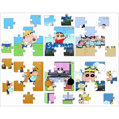 Wooden Jigsaw Puzzles Toy for Kids & Children, Shinchan 54 Pieces 6 in 1 Jigsaw Puzzles, Anime Cartoon Character