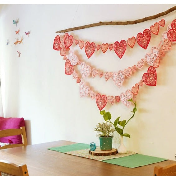 Sweet Hearts Premium Paper Bunting