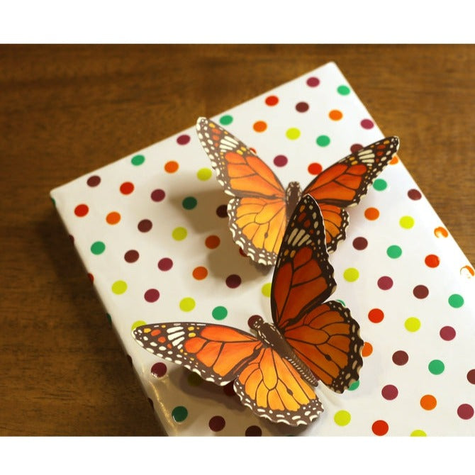 Paper Monarch Butterflies for Wall Decoration: Set of 24