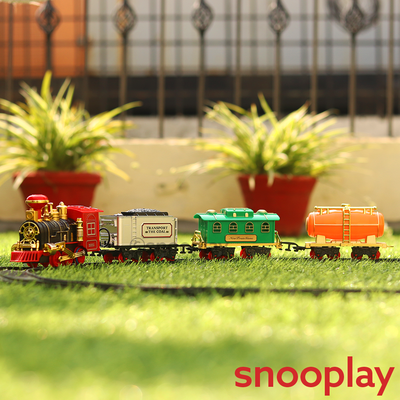 Smoke Engine Toy Train with Light & Sound (Battery Operated) - 12 pieces