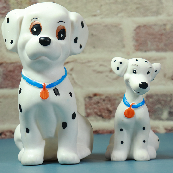 Set of 2 Squeezy Squeaky Dalmatian Dog Toys (6 Months - 2 Years)